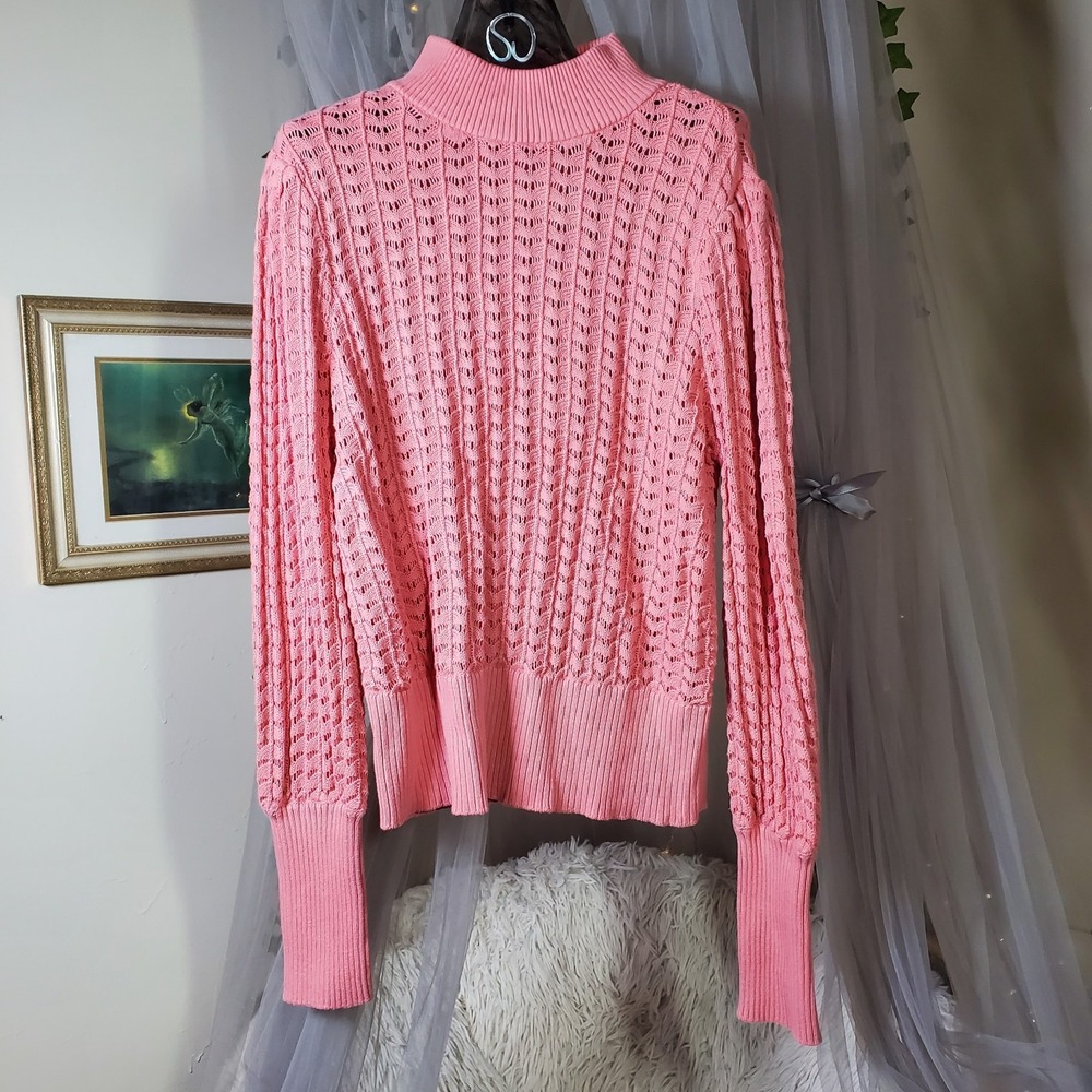 Ryegrass Pink Loose Knit Sweater Boho Cottage Sz L Casual Acadamia Winter Fairy